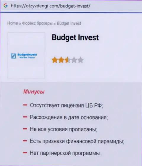 Обзор мошеннических уловок scam-проекта BudgetInvest - это ВОРЮГИ !!!