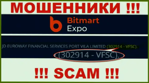 302914-VFSC - это рег. номер Bitmart Expo, который показан на официальном сайте конторы