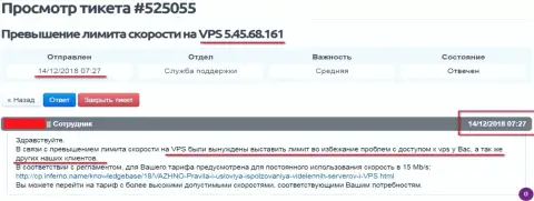 Хостер провайдер сообщил, что VPS сервера, где хостился web-сервис ffin.xyz лимитирован в доступе