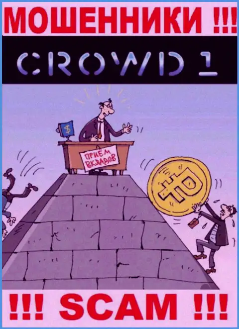 Пирамида - именно в данном направлении оказывают свои услуги мошенники Crowd1 Com
