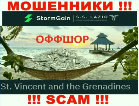 St. Vincent and the Grenadines - вот здесь, в оффшорной зоне, зарегистрированы разводилы StormGain