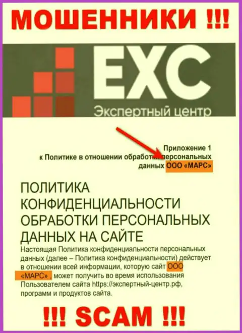 Вот кто владеет конторой Экспертный Центр России - это ООО МАРС