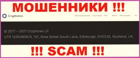 Нереально забрать финансовые активы у CryptoNex - они пустили корни в офшорной зоне по адресу UTR 1326380974, 101, Rose Street South Lane, Edinburgh, EH23JG, Scotland, UK