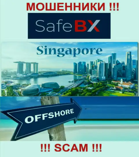 Singapore - офшорное место регистрации мошенников SafeBX Com, расположенное на их сайте