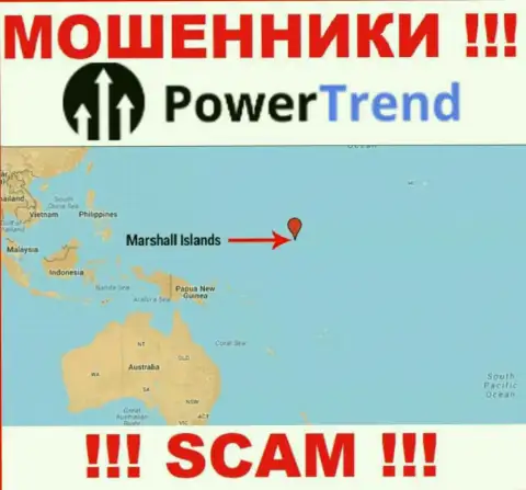Компания PowerTrend имеет регистрацию в оффшорной зоне, на территории - Маршалловы острова