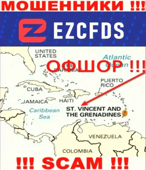 St. Vincent and the Grenadines - офшорное место регистрации мошенников ЕЗЦФДС, размещенное на их веб-ресурсе