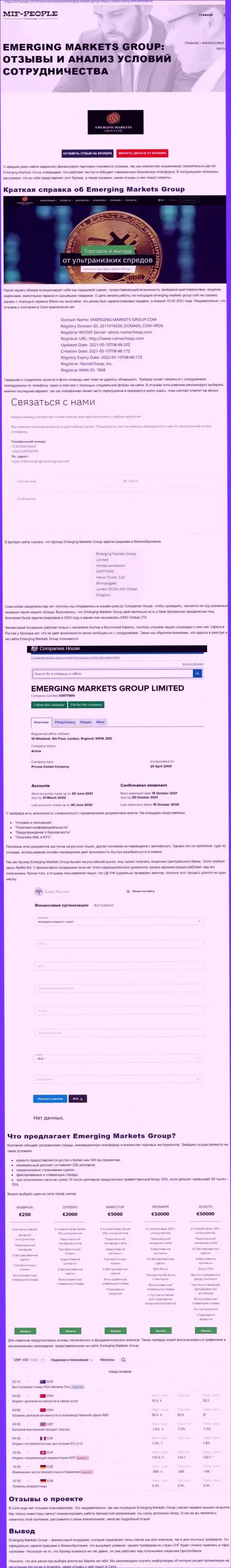 Материал о компании Emerging Markets от онлайн-сервиса mif people com