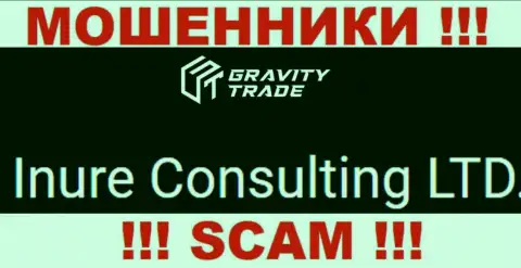Юридическим лицом, владеющим ворами Gravity-Trade Com, является Inure Consulting LTD