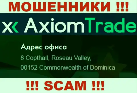 Аксиом Трейд скрылись на офшорной территории по адресу: 8 Copthall, Roseau Valley, 00152, Commonwealth of Dominica - это ВОРЫ !