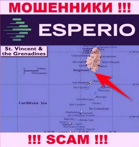 Офшорные internet мошенники Esperio прячутся вот здесь - Kingstown, St. Vincent and the Grenadines