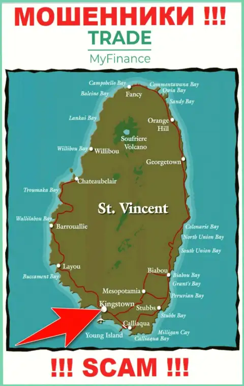 Юридическое место регистрации ворюг TradeMy Finance - Kingstown, Saint Vincent and the Grenadines