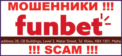 ЖУЛИКИ ФунБет сливают финансовые активы лохов, находясь в оффшорной зоне по следующему адресу - 28, GB Buildings, Level 3, Watar Street, Ta Xbiex, XBX 1301, Malta