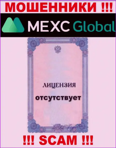 У аферистов MEXCGlobal на сайте не представлен номер лицензии конторы ! Осторожно