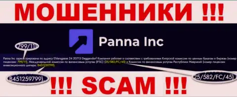 Мошенники ПаннаИнк активно обворовывают лохов, хоть и показали лицензию на интернет-портале