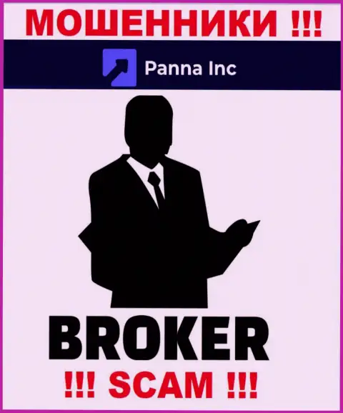 Брокер - именно в данном направлении оказывают свои услуги мошенники PannaInc Com
