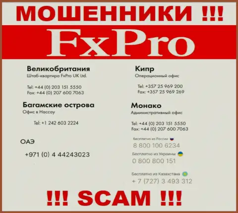 Будьте крайне внимательны, Вас могут наколоть аферисты из компании FxPro, которые звонят с разных телефонных номеров