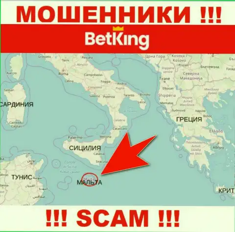 BetKingOne имеют оффшорную регистрацию: Malta - будьте очень бдительны, мошенники