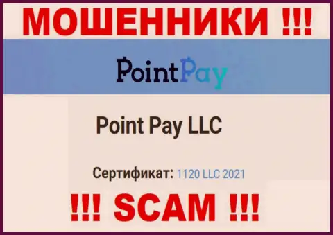 Регистрационный номер мошеннической организации Поинт Пай - 1120 LLC 2021