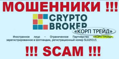 Инфа о юридическом лице internet мошенников CryptoBroker