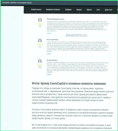 Дилинговая фирма Cauvo Capital была найдена в обзорной статье на web-сервисе binarybets ru