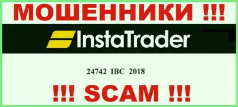 Не работайте совместно с компанией InstaTrader, рег. номер (24742 IBC 2018) не причина вводить финансовые средства