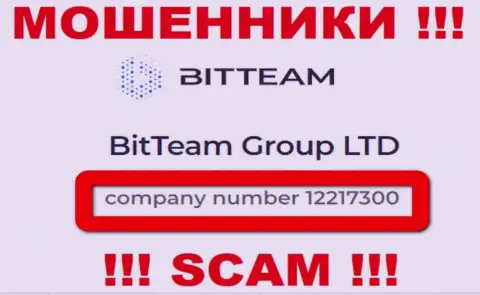 Будьте весьма внимательны, наличие регистрационного номера у компании BitTeam (12217300) может быть заманухой
