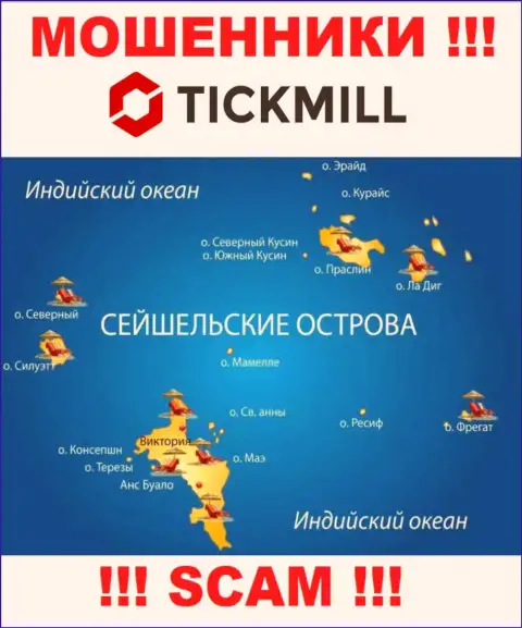 С организацией Tick Mill очень опасно иметь дела, адрес регистрации на территории Сейшелы