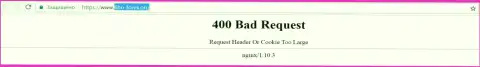 Официальный веб-ресурс брокерской компании Фибо Груп некоторое количество суток недоступен и выдает - 400 Bad Request (ошибочный запрос)